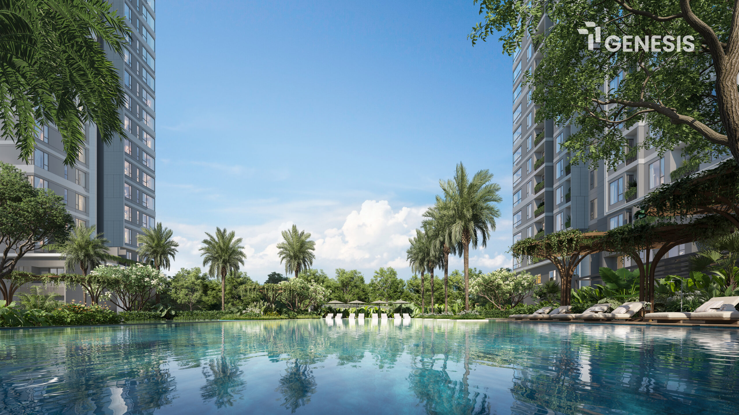 Hồ bơi nghỉ dưỡng bên sông