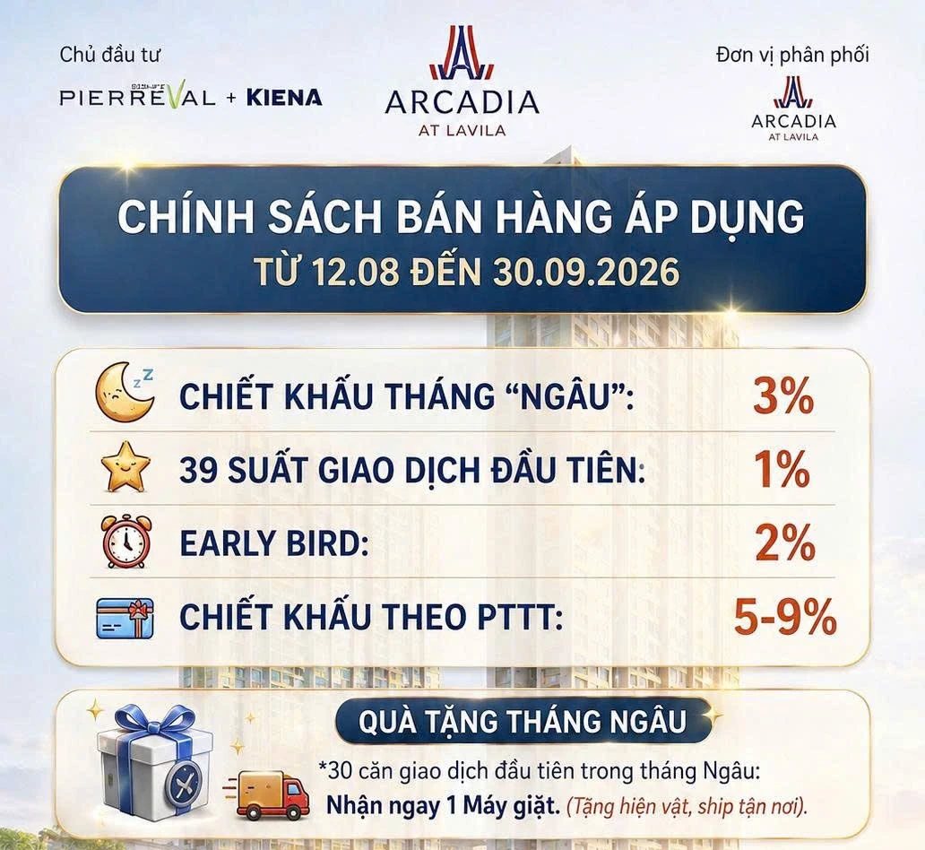 Chính sách bán hàng Arcadia at Lavila tháng Ngâu